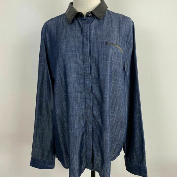 Calvin Klein Other - Calvin Klein Mens Blue Denim Retro Shirt Size L